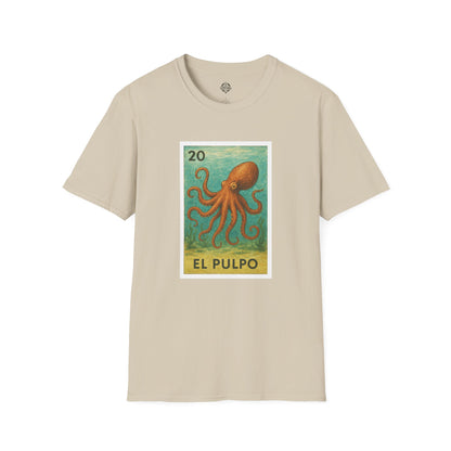 Octopus Lotería Unisex - Soft Style U.S. Cotton T-Shirt (El Pulpo)