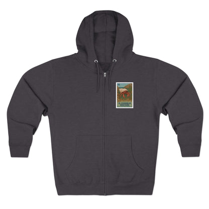 Hermit Crab Lotería Unisex - Zip Cotton Blend Fleece Hoodie (El Cangrejo Ermitaño)