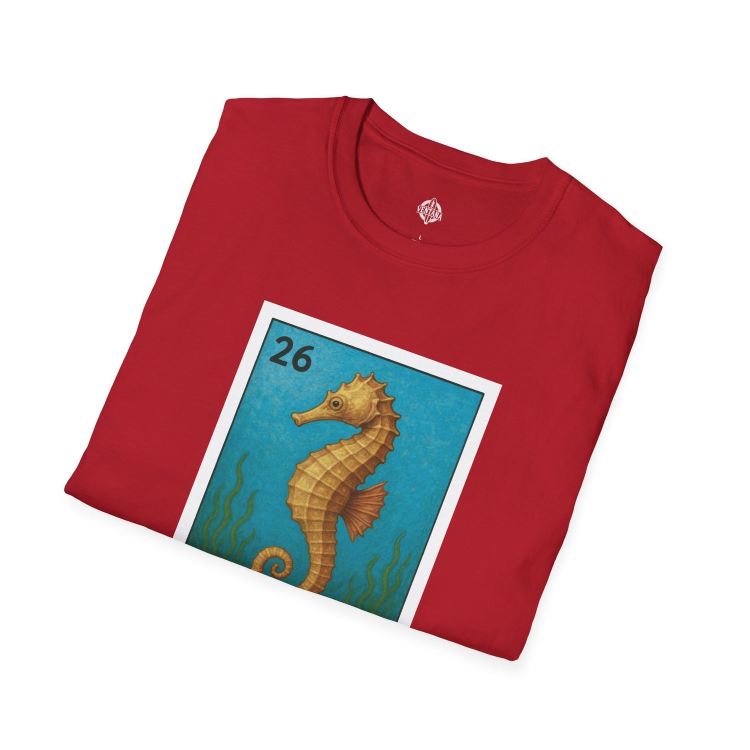 Seahorse Lotería Unisex - Soft Style U.S. Cotton T-Shirt (El Caballito del Mar)