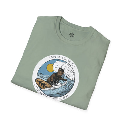Surf with Otter 841 by Thiago Bianchini Unisex - Soft Style U.S. Cotton T-Shirt