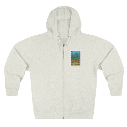 Turtle Lotería Unisex - Zip Cotton Blend Fleece Hoodie (La Tortuga)