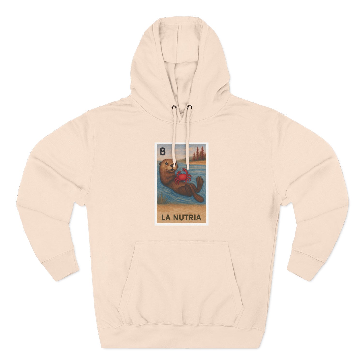 Sea Otter Lotería Unisex - Pull-Over Cotton Blend Fleece Hoodie (La Nutria)