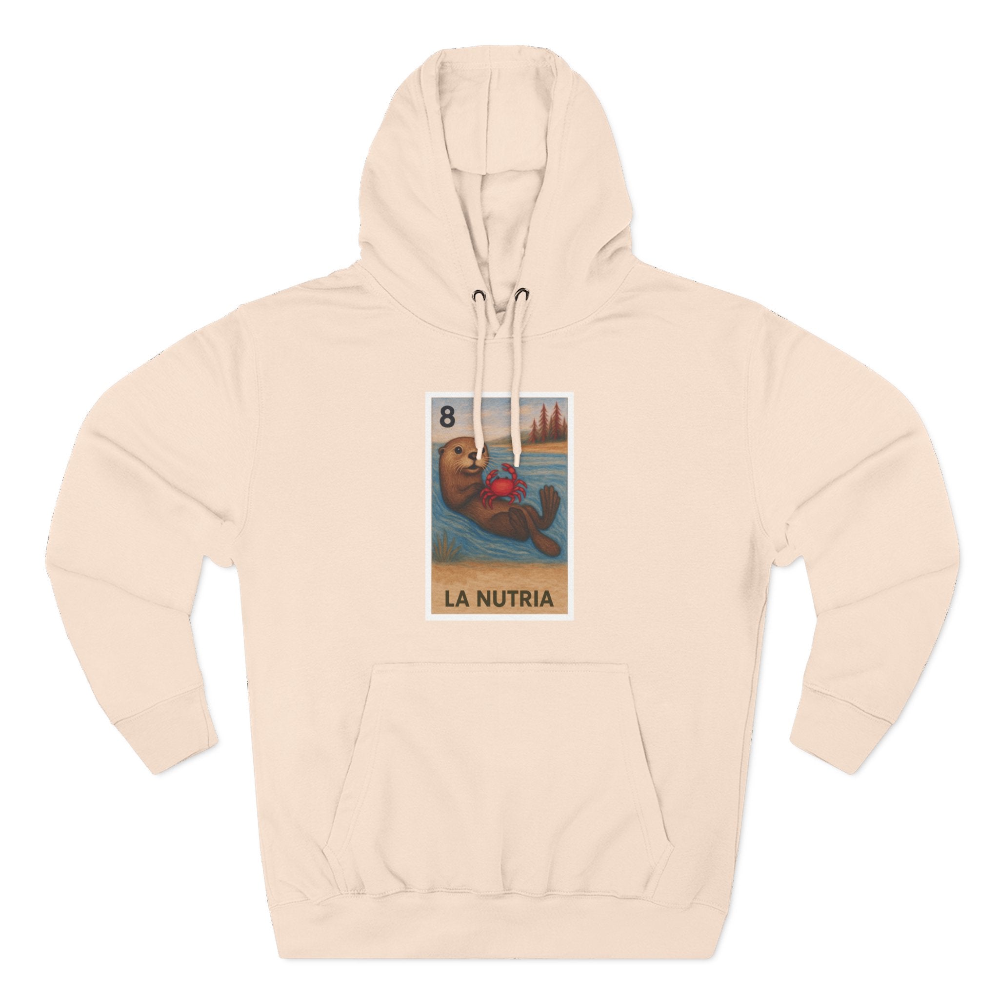 Sea Otter Lotería Unisex - Pull-Over Cotton Blend Fleece Hoodie (La Nutria)
