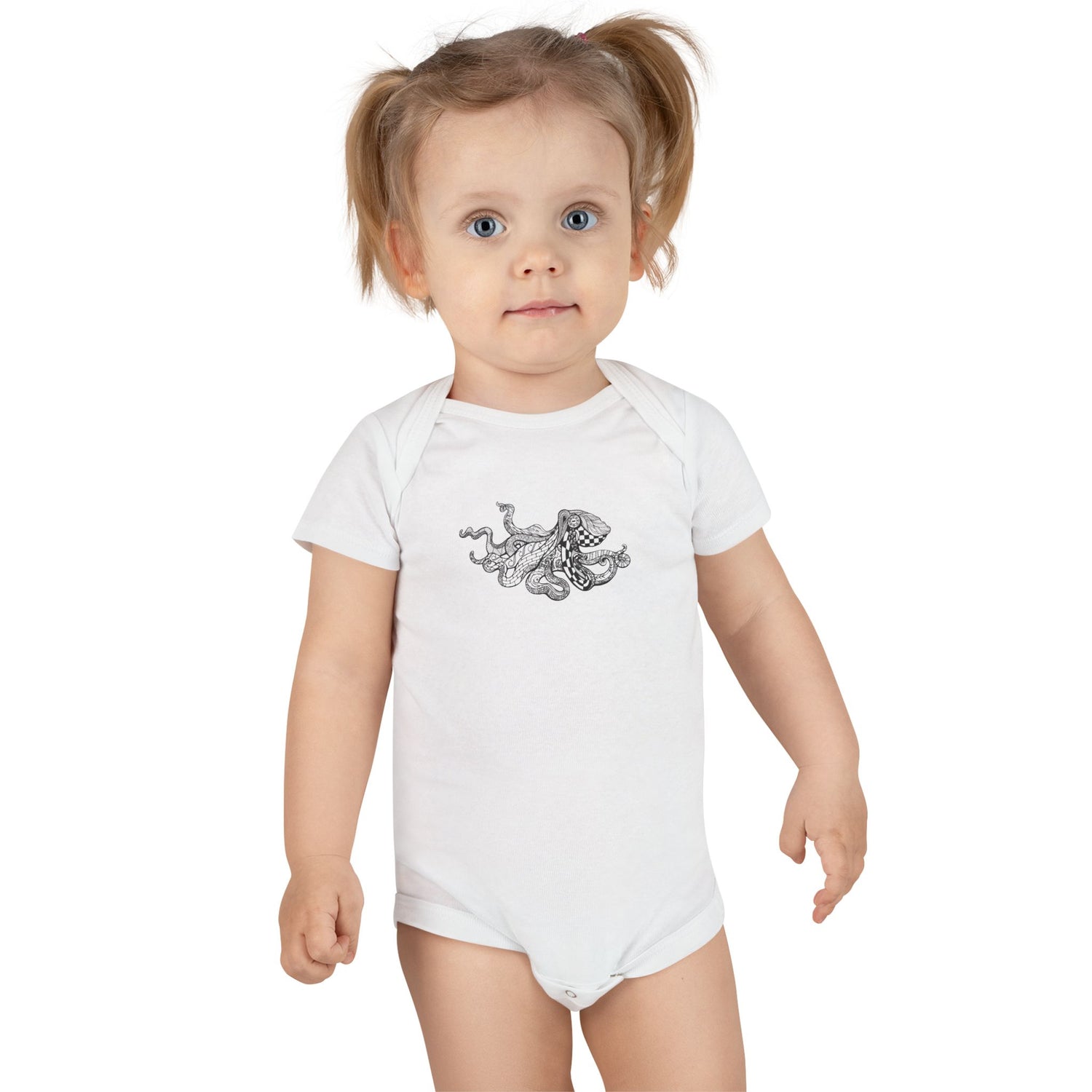 Ventangle Octopus - Baby Short Sleeve 100% Cotton Onesie