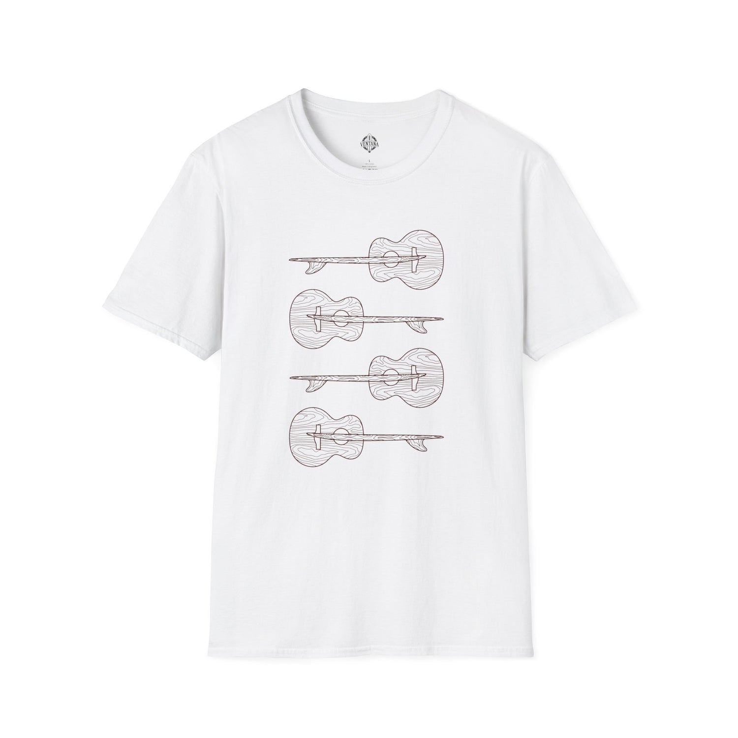 Ventana Santa Cruz Guitar Collab Unisex - Soft Style U.S. Cotton T-Shirt