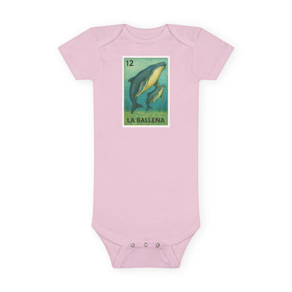 Whale Lotería - Baby Short Sleeve 100% Cotton Onesie (La Ballena)