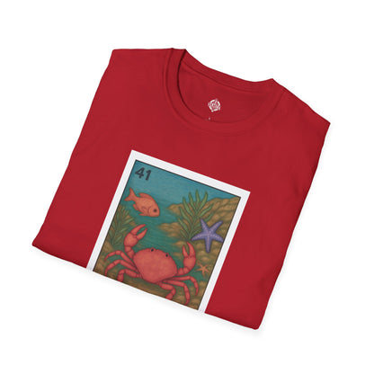 Crab Lotería Unisex - Soft Style U.S. Cotton T-Shirt (El Cangrejo)