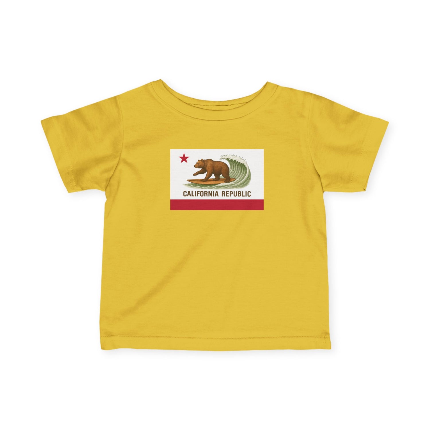 California Surfing Bear Flag - Infant 100% Cotton T-Shirt