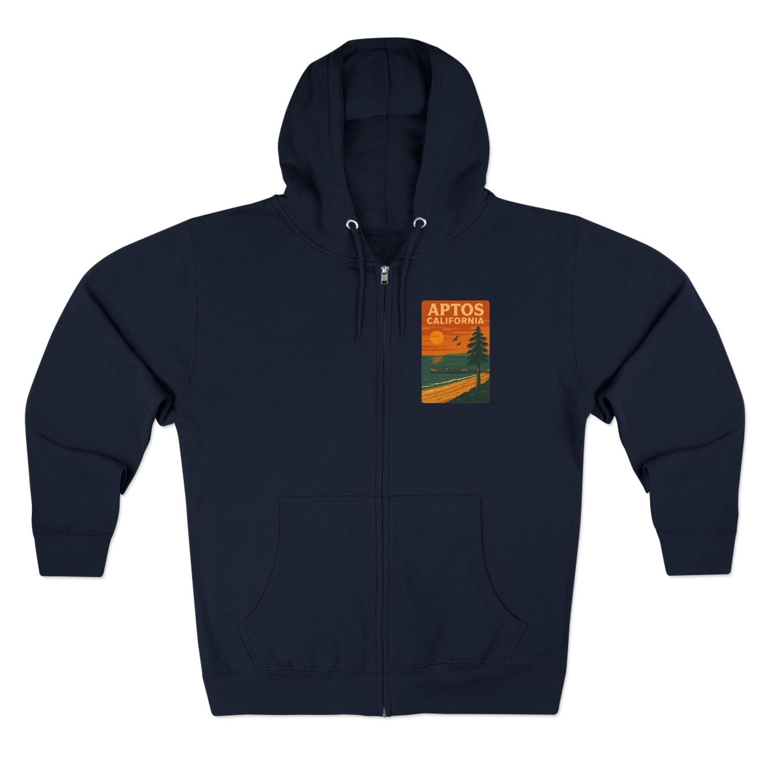 Aptos California Sunset Unisex - Zip Cotton Blend Fleece Hoodie