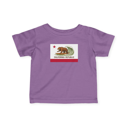 California Surfing Bear Flag - Infant 100% Cotton T-Shirt