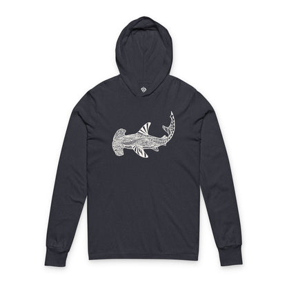 Ventangle Hammerhead Unisex - Cotton Long Sleeve Hooded T-Shirt