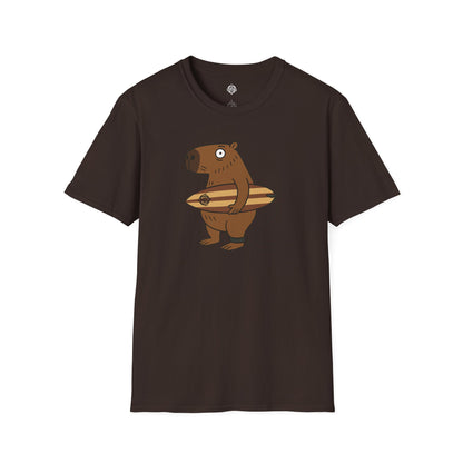 Capybara Surfer Unisex - Soft Style U.S. Cotton T-Shirt