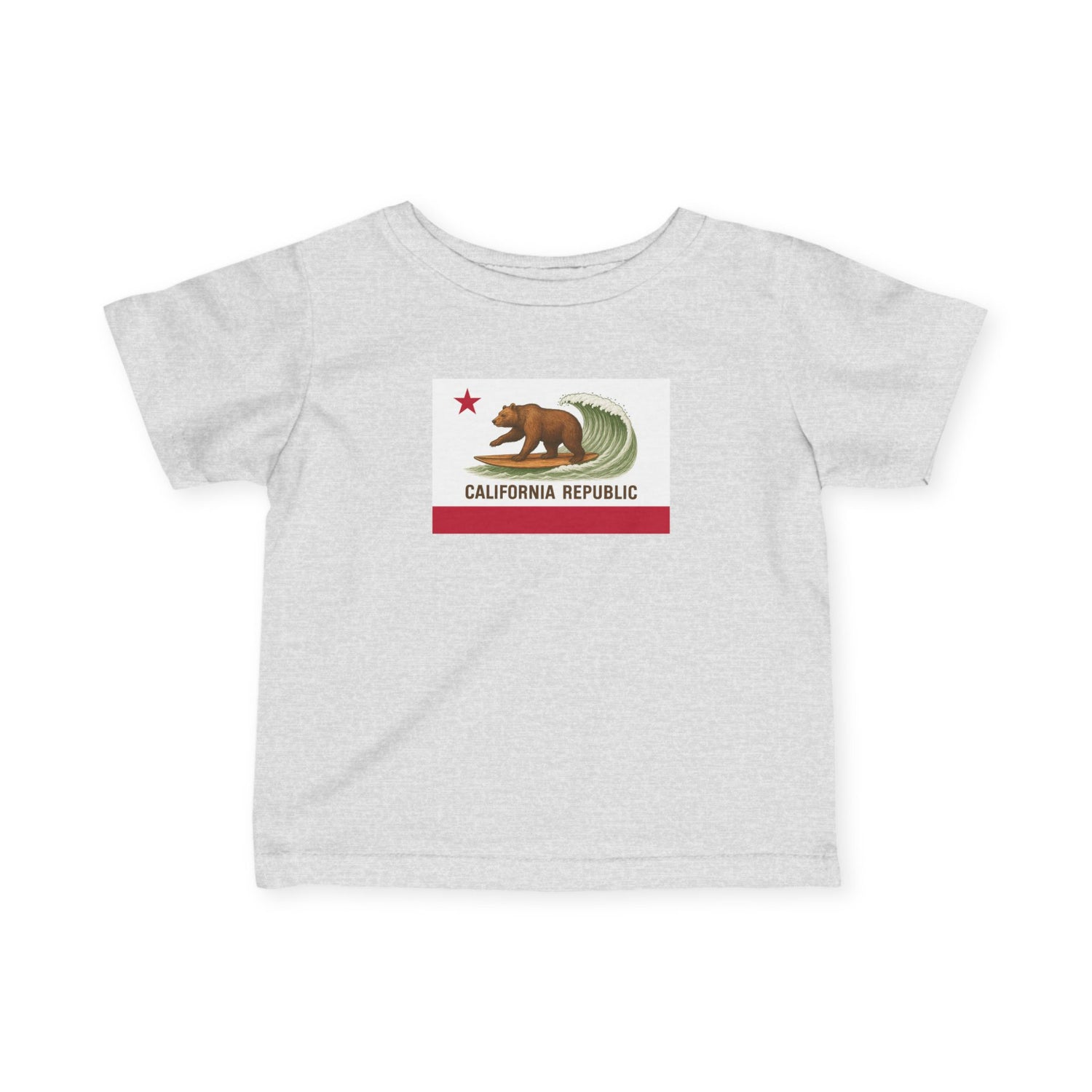 California Surfing Bear Flag - Infant 100% Cotton T-Shirt