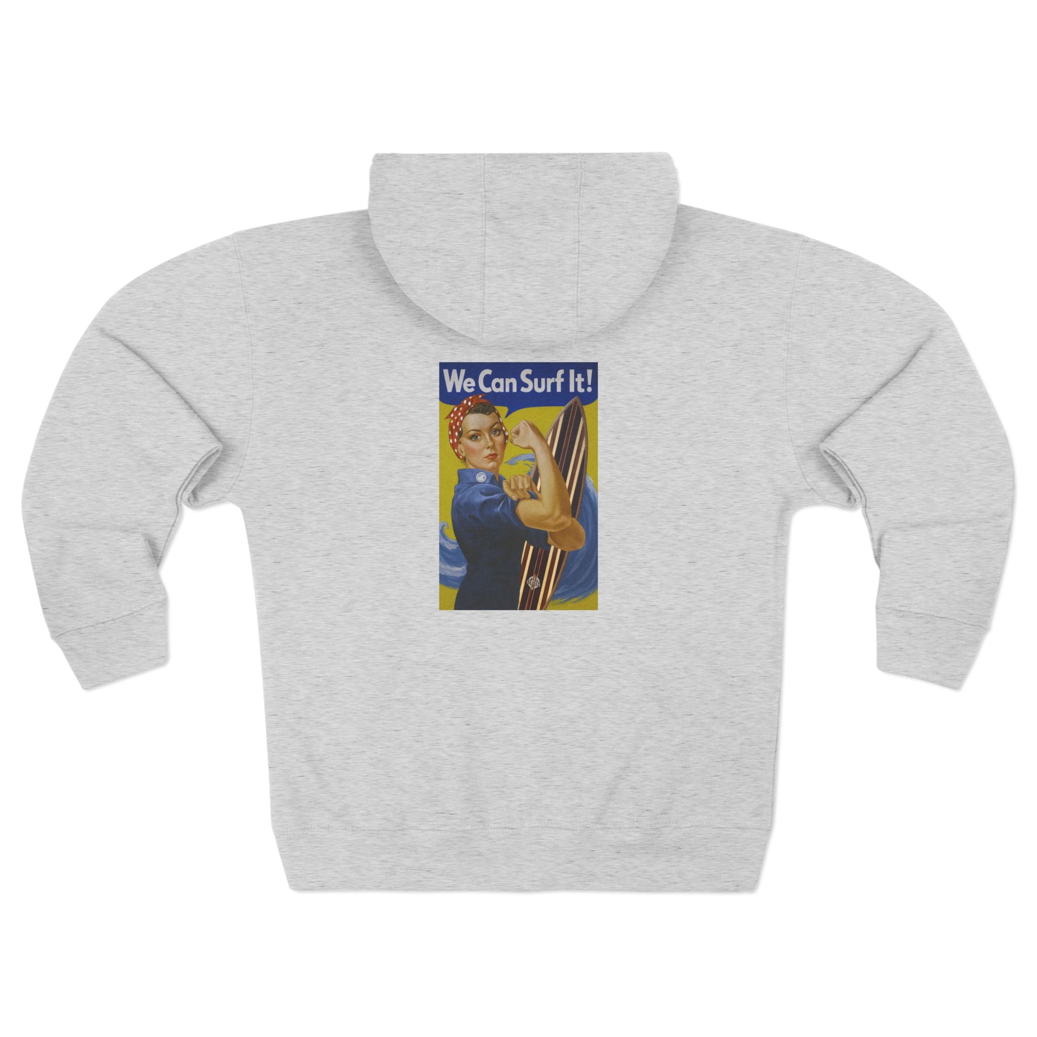 Rosie the Surfer Unisex - Zip Cotton Blend Fleece Hoodie