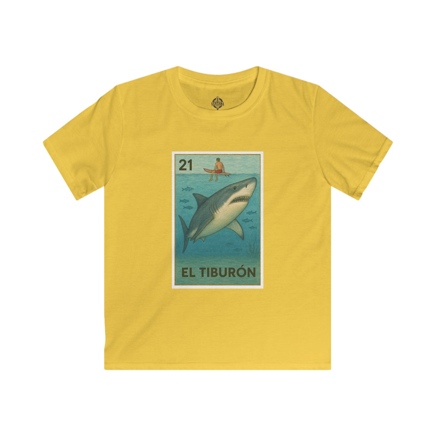 Shark Lotería Kids - Soft Style U.S. Cotton T-Shirt (El Tiburón)