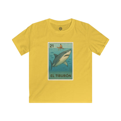 Shark Lotería Kids - Soft Style U.S. Cotton T-Shirt (El Tiburón)