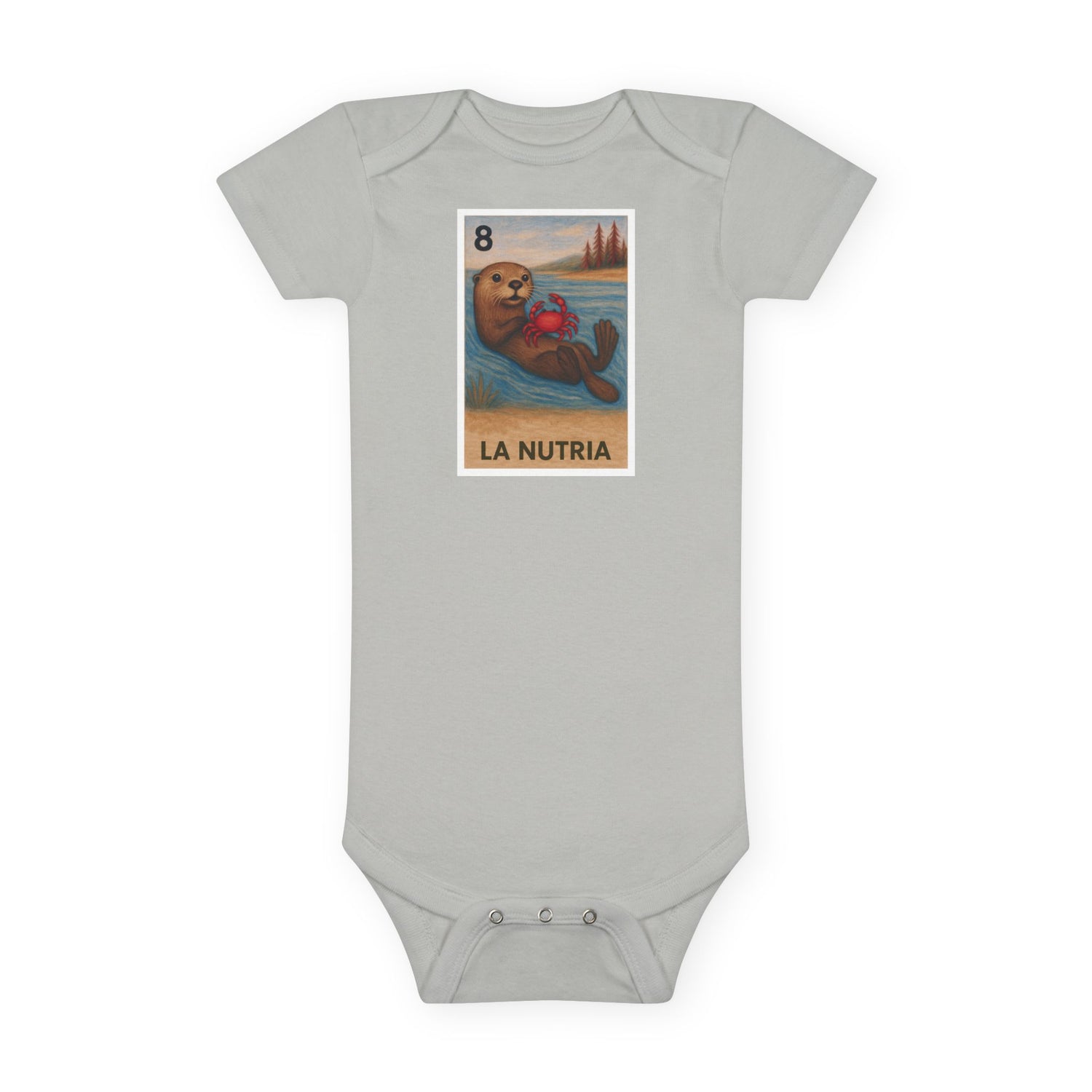 Sea Otter Lotería - Baby Short Sleeve 100% Cotton Onesie (La Nutria)
