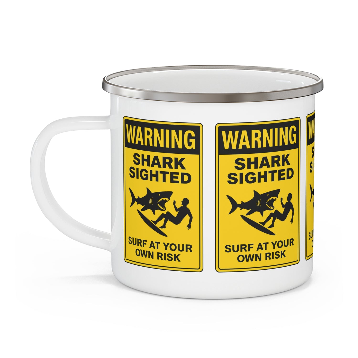 Shark Sighted Enamel Camping Mug (12oz - small)