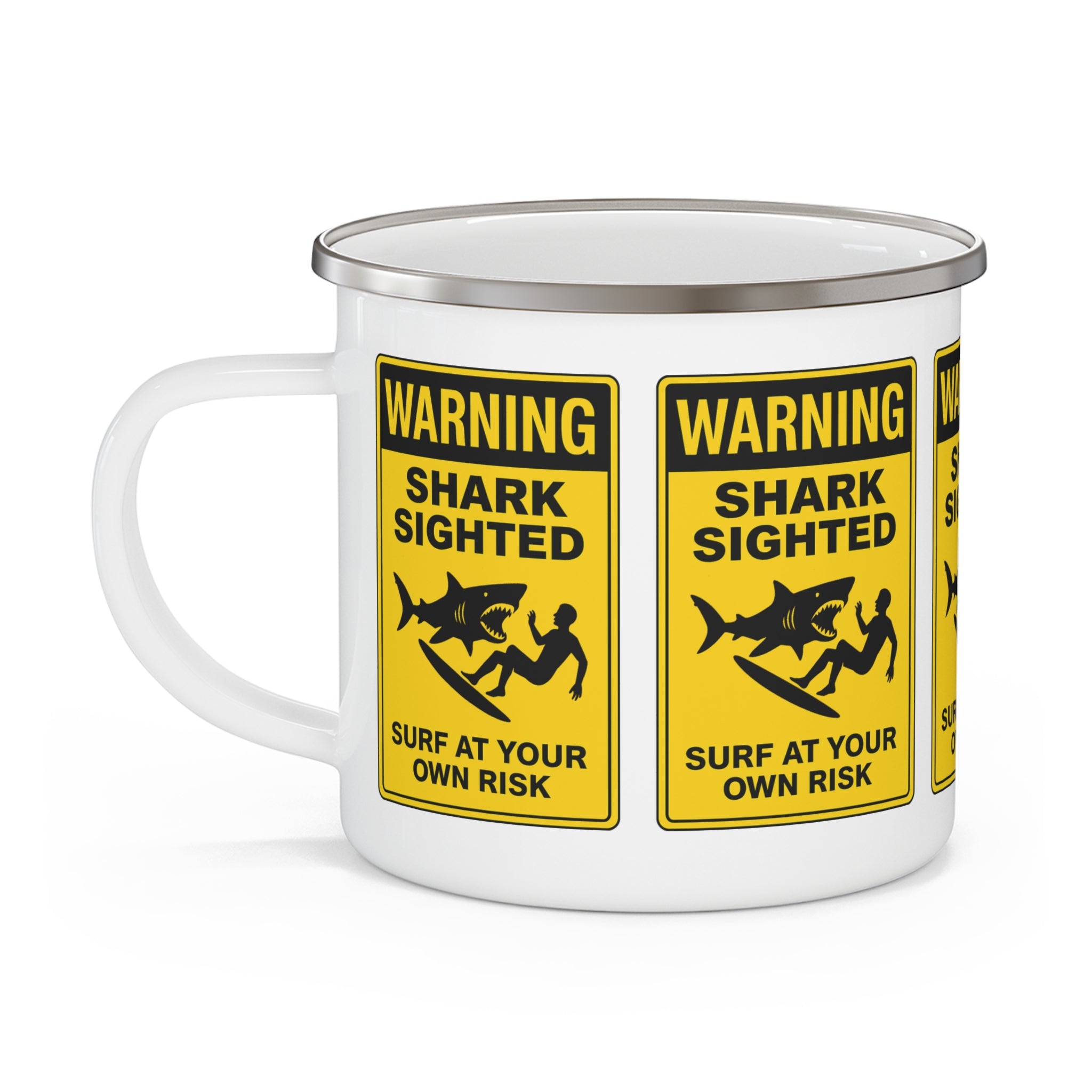 Shark Sighted Enamel Camping Mug (12oz - small)