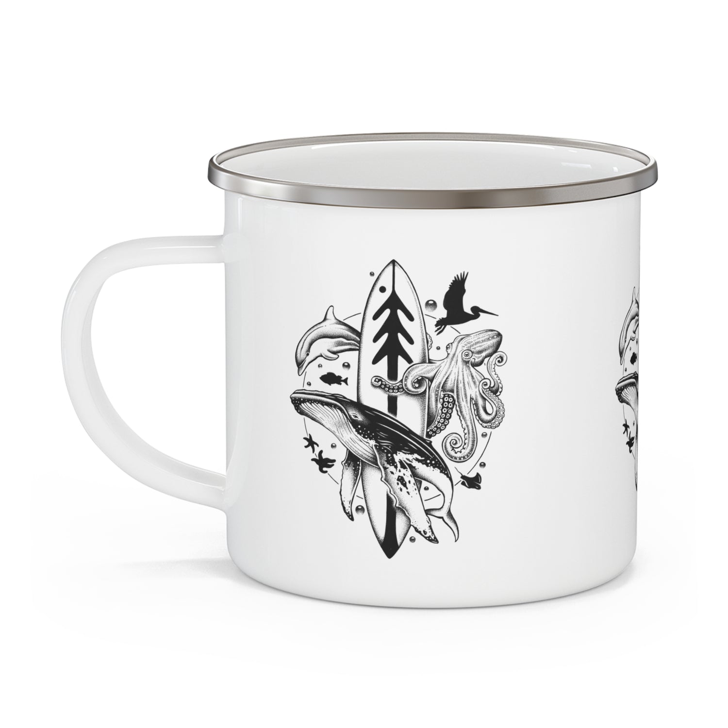 Ventana Monterey Bay by Thiago Bianchini Enamel Camping Mug (12oz - small)