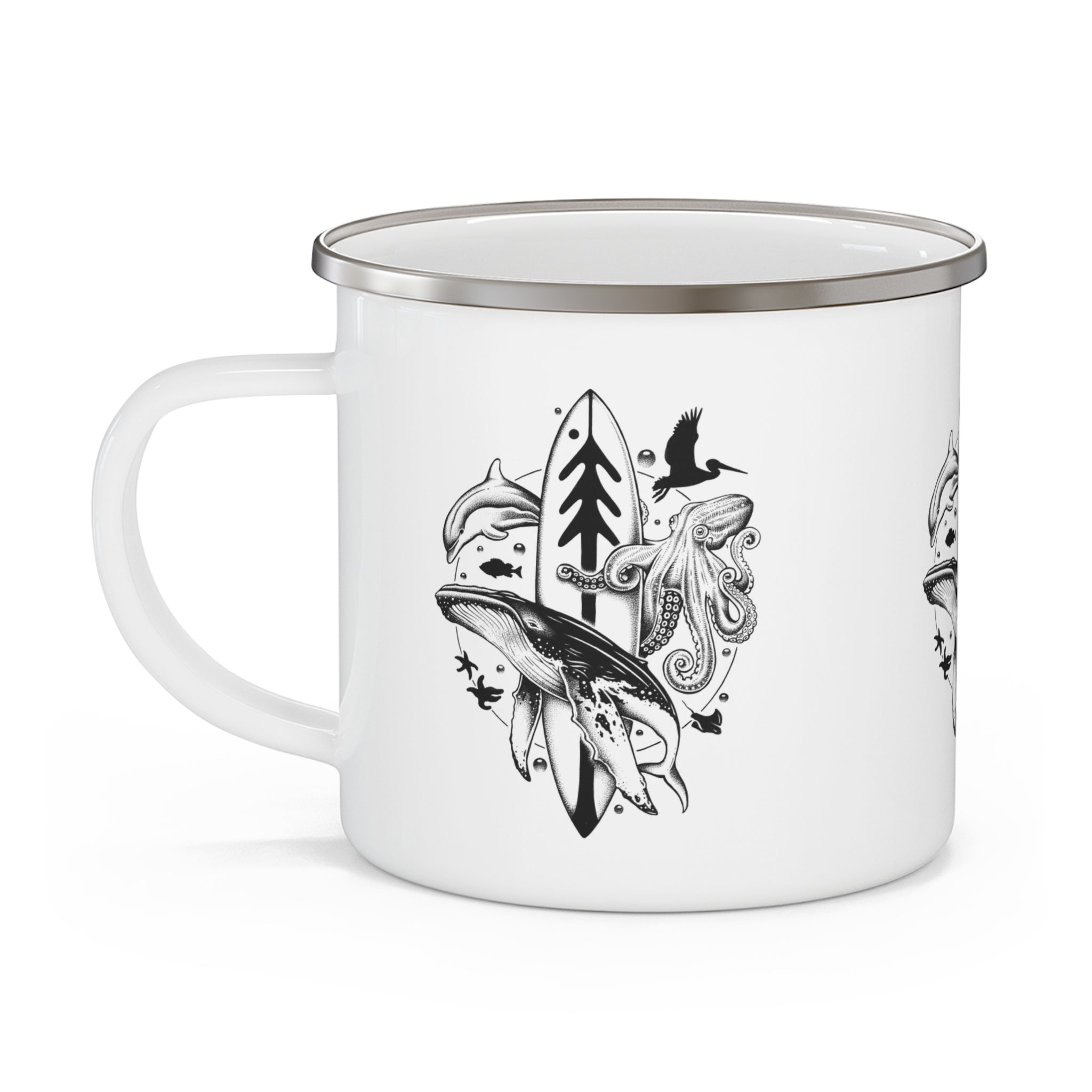 Ventana Monterey Bay by Thiago Bianchini Enamel Camping Mug (12oz - small)
