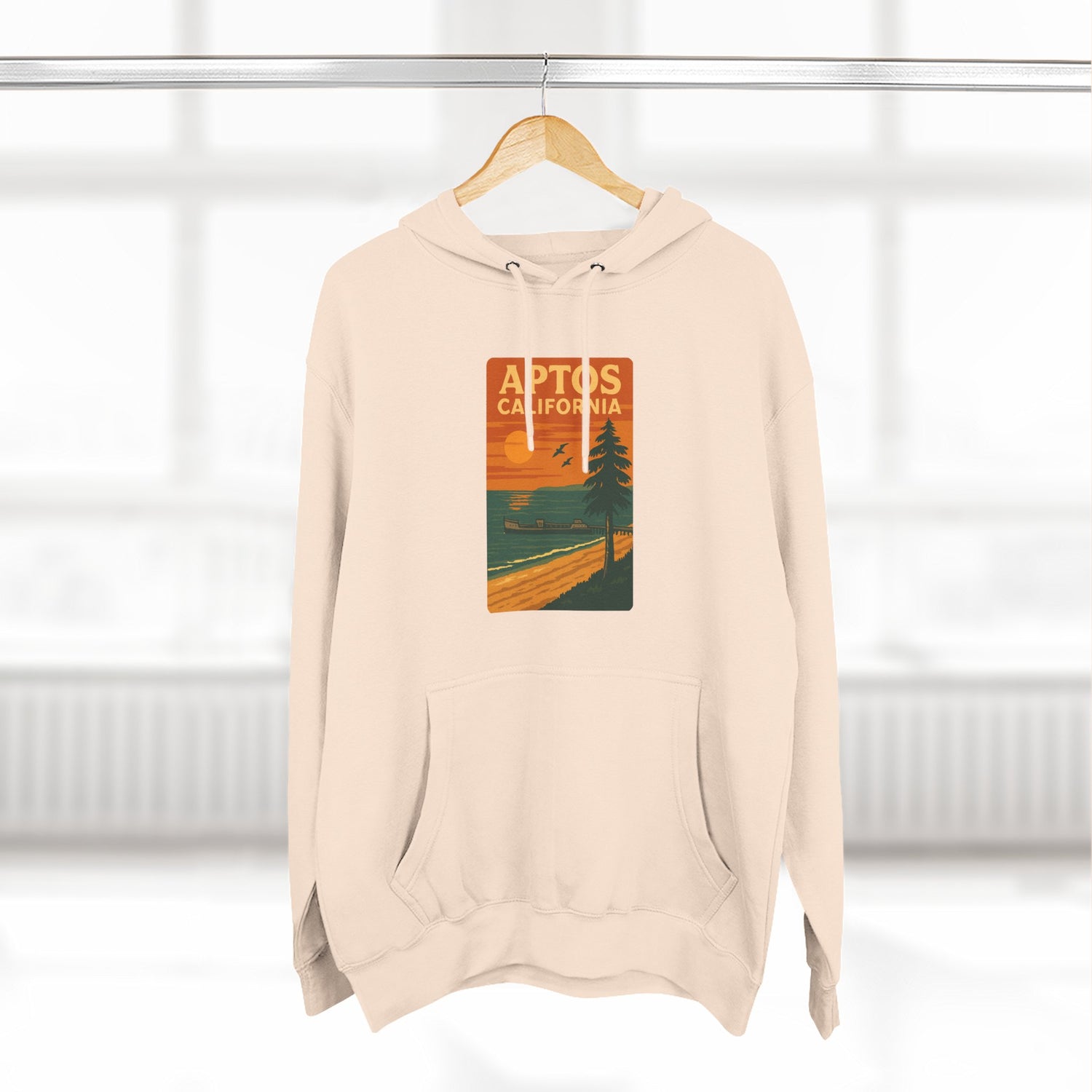 Aptos California Sunset Unisex - Pull-Over Cotton Blend Fleece Hoodie