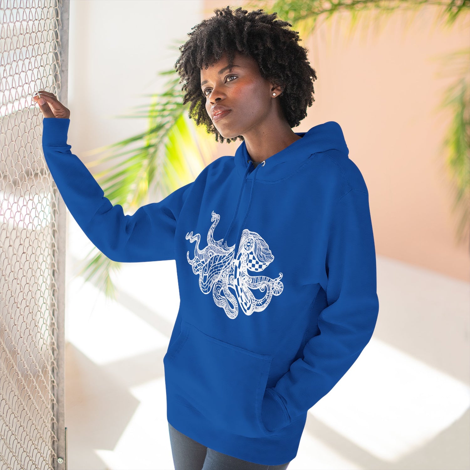 Ventangle Octopus Unisex - Pull-Over Cotton Blend Fleece Hoodie