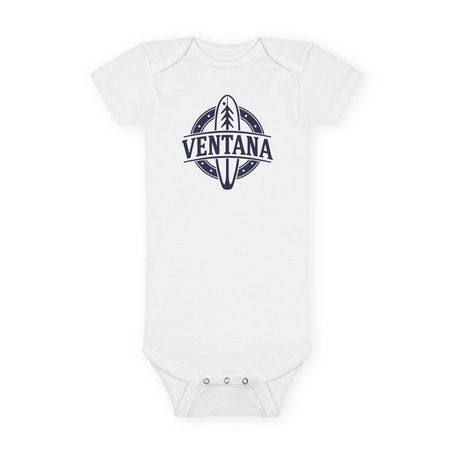 Ventana Treefish Logo - Baby Short Sleeve 100% Cotton Onesie