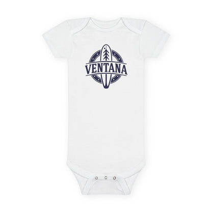 Ventana Treefish Logo - Baby Short Sleeve 100% Cotton Onesie