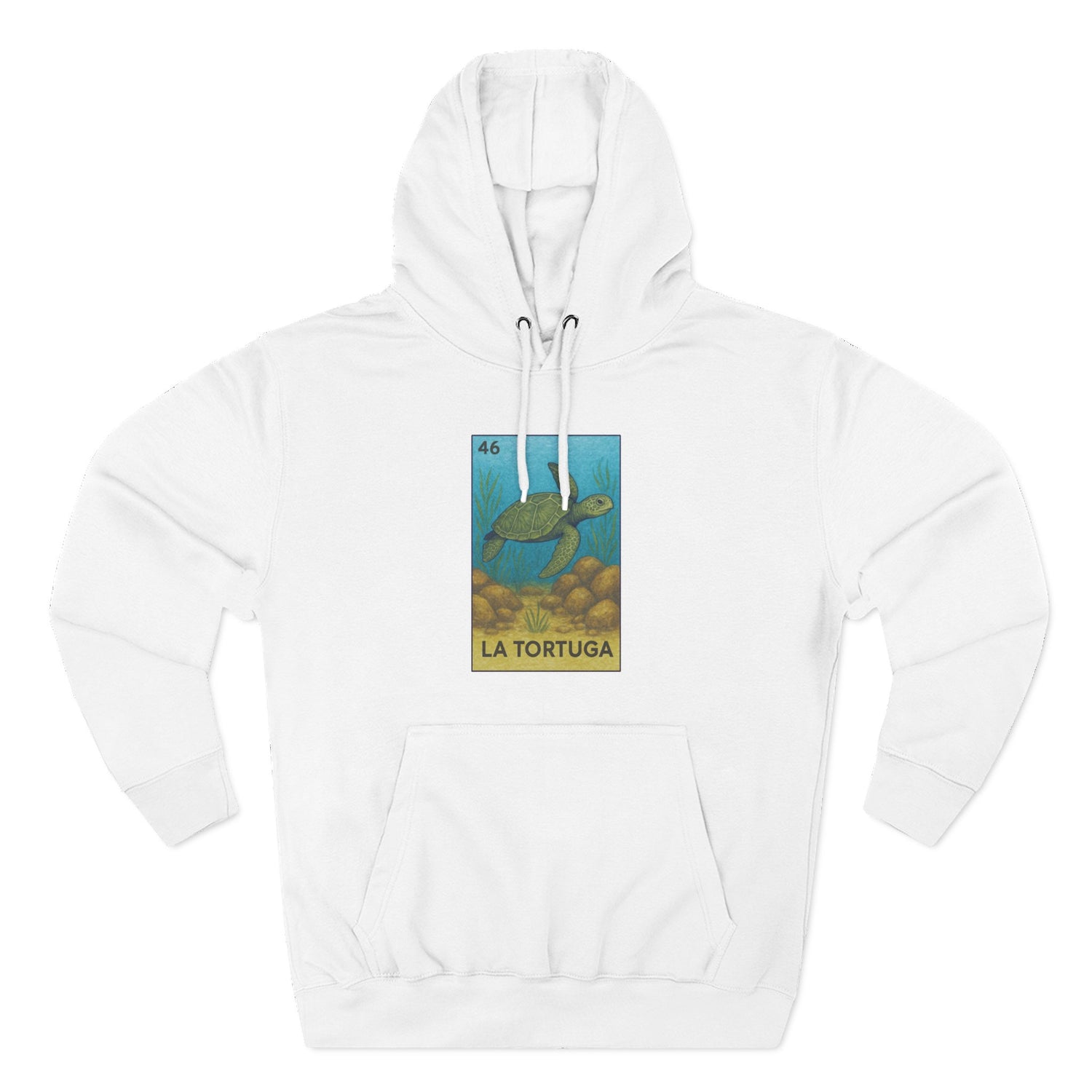 Turtle Lotería Unisex - Pull-Over Cotton Blend Fleece Hoodie (La Tortuga)