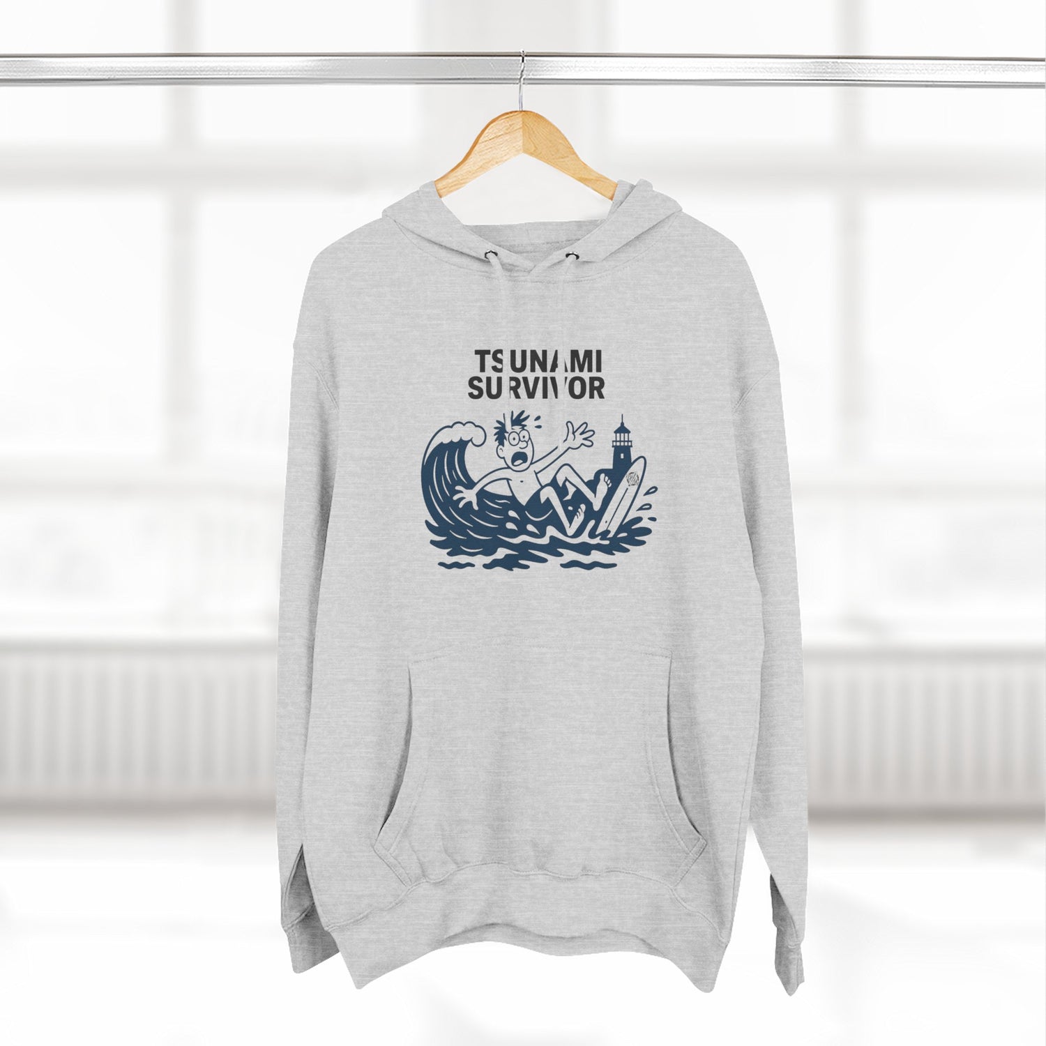 Tsunami Survivor Unisex - Pull-Over Cotton Blend Fleece Hoodie