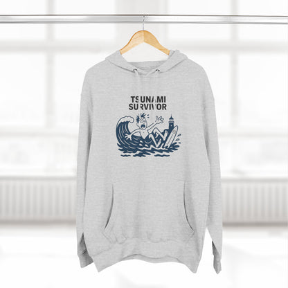 Tsunami Survivor Unisex - Pull-Over Cotton Blend Fleece Hoodie
