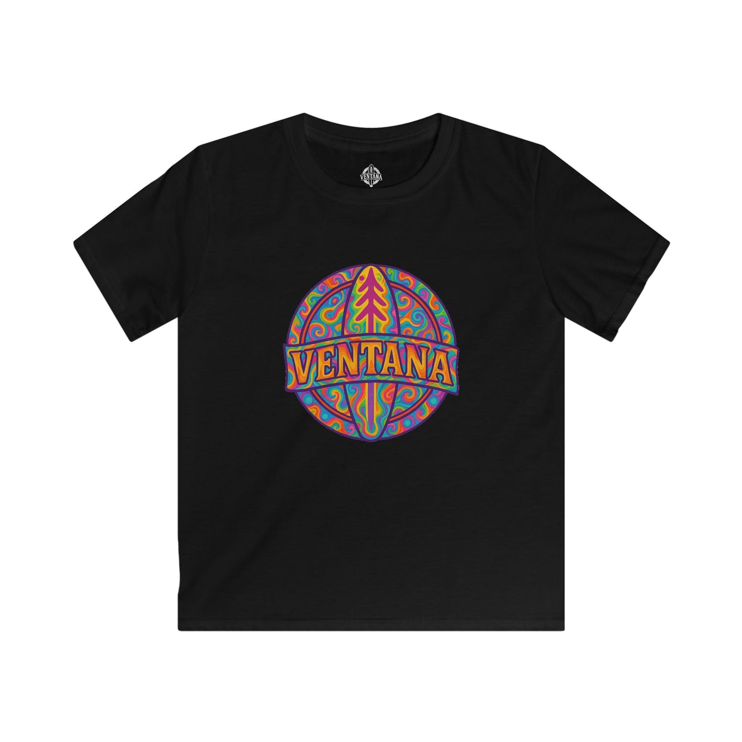 Ventana Psychedelic Treefish Logo Kids - Soft Style U.S. Cotton T-Shirt