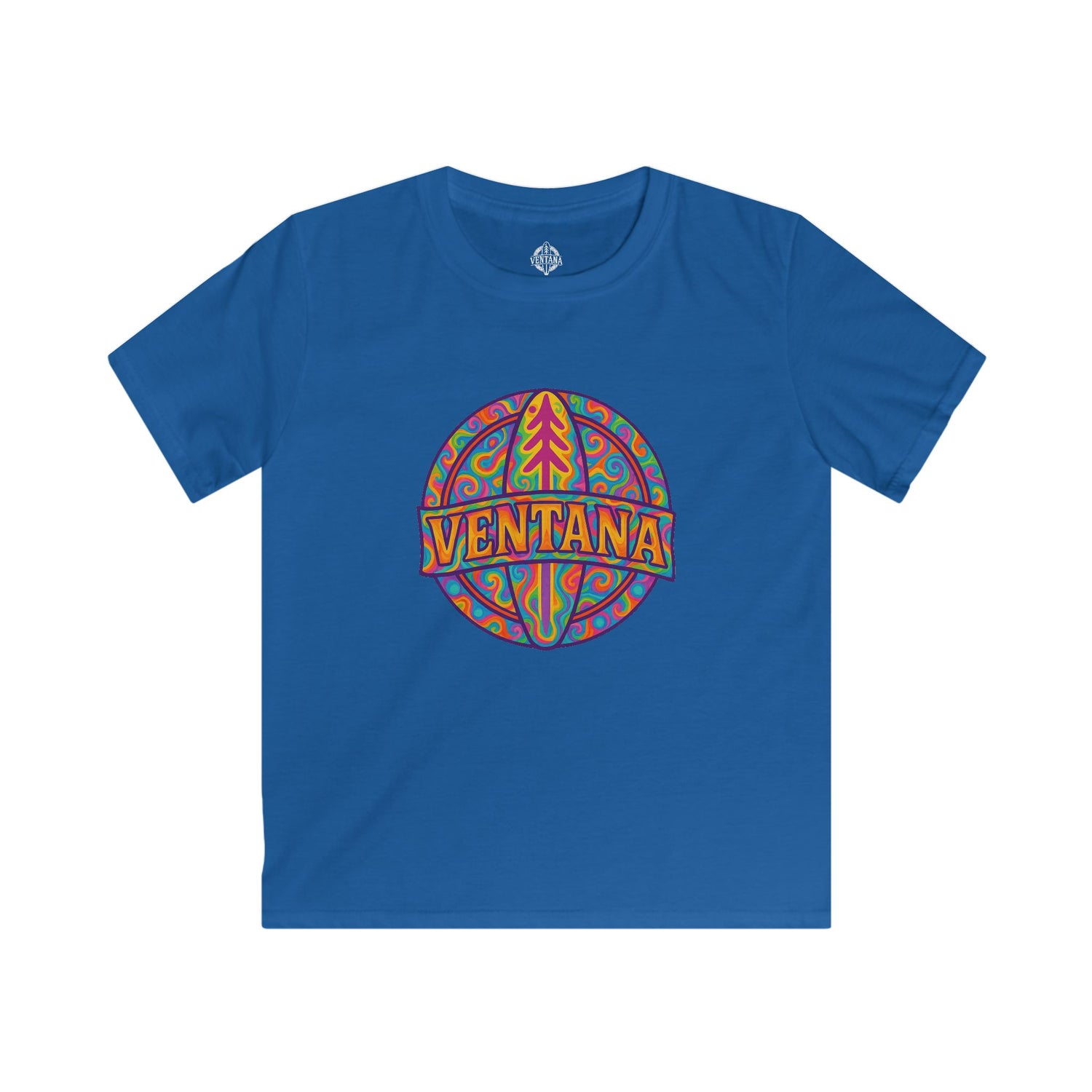 Ventana Psychedelic Treefish Logo Kids - Soft Style U.S. Cotton T-Shirt