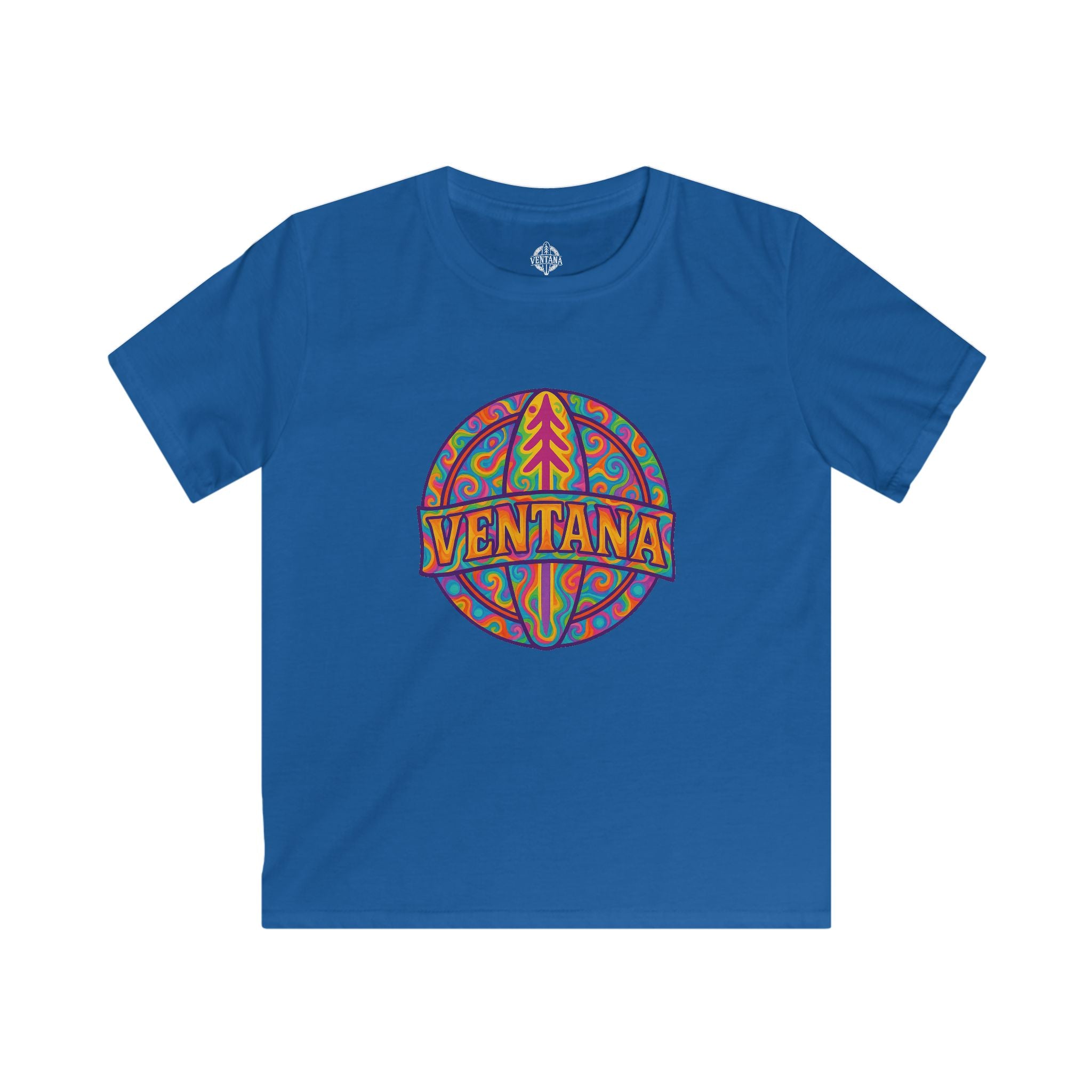 Ventana Psychedelic Treefish Logo Kids - Soft Style U.S. Cotton T-Shirt