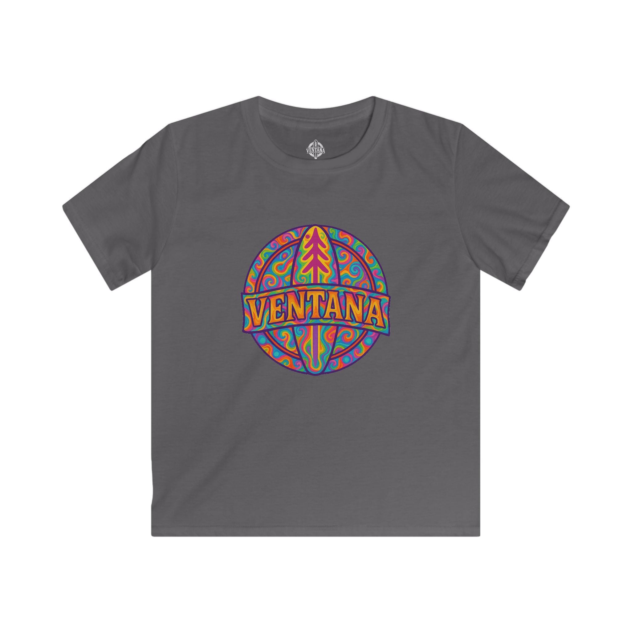 Ventana Psychedelic Treefish Logo Kids - Soft Style U.S. Cotton T-Shirt