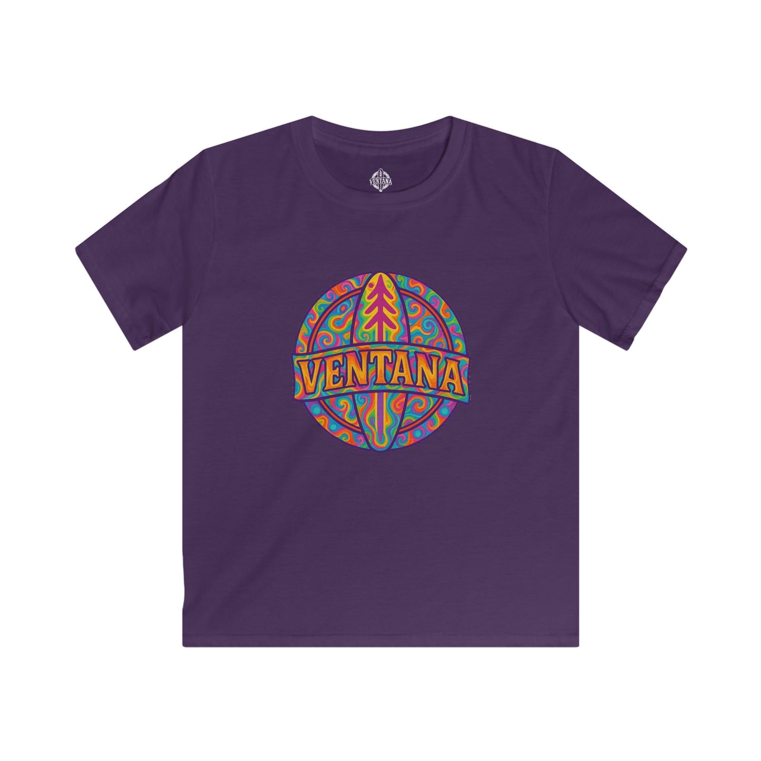 Ventana Psychedelic Treefish Logo Kids - Soft Style U.S. Cotton T-Shirt