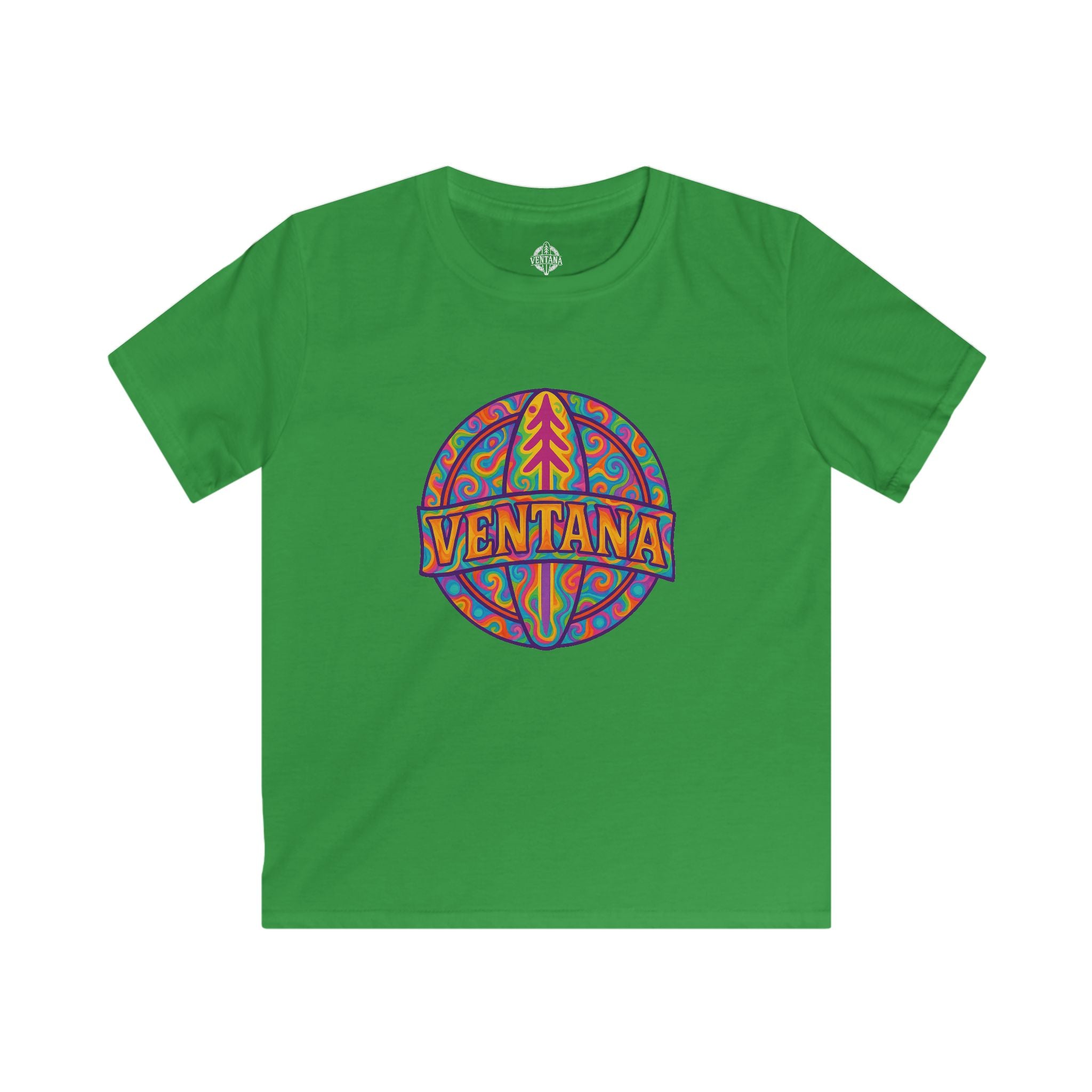 Ventana Psychedelic Treefish Logo Kids - Soft Style U.S. Cotton T-Shirt