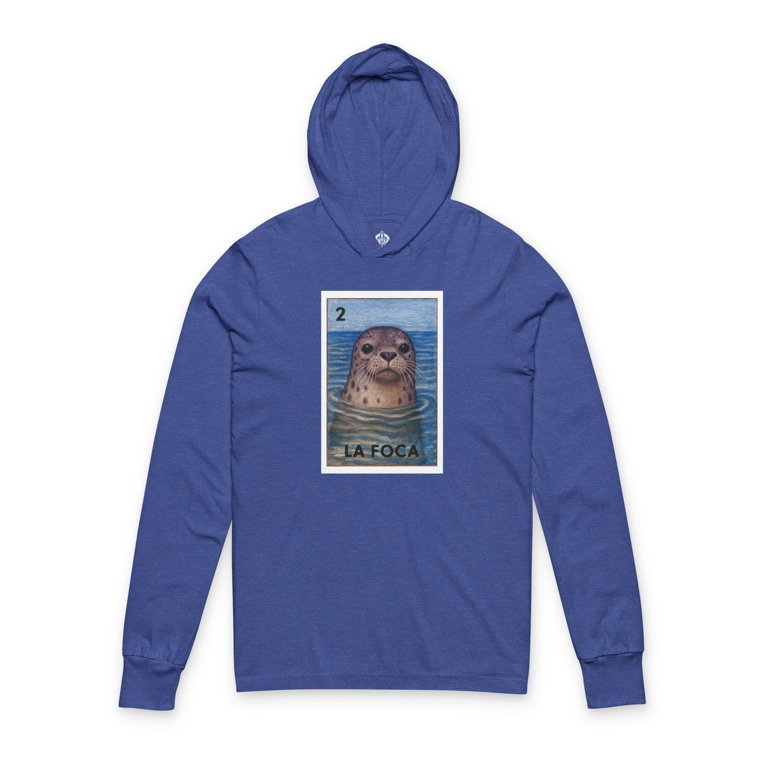 Seal Lotería Unisex - Cotton Hooded Long Sleeve Hooded T-Shirt (La Foca)