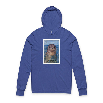 Seal Lotería Unisex - Cotton Hooded Long Sleeve Hooded T-Shirt (La Foca)