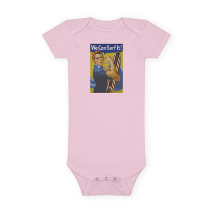 Rosie the Surfer - Baby Short Sleeve 100% Cotton Onesie