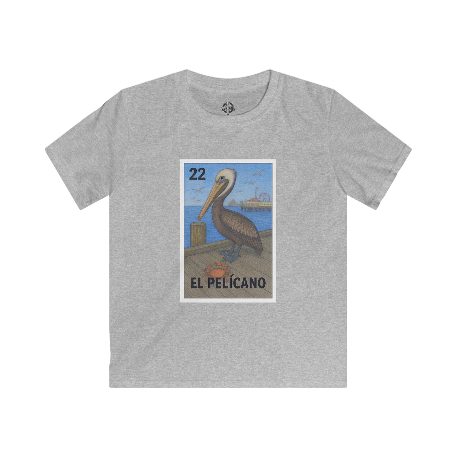 Pelican Lotería Kids - Soft Style U.S. Cotton T-Shirt (El Pelícano)