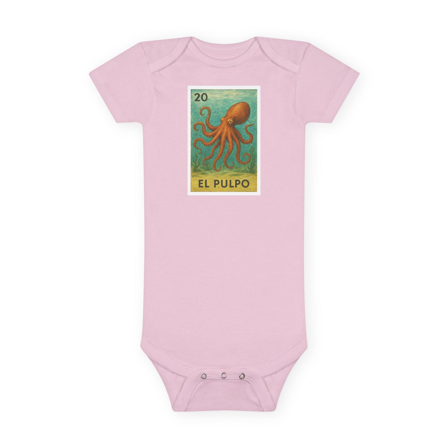Octopus Lotería - Baby Short Sleeve 100% Cotton Onesie (El Pulpo)