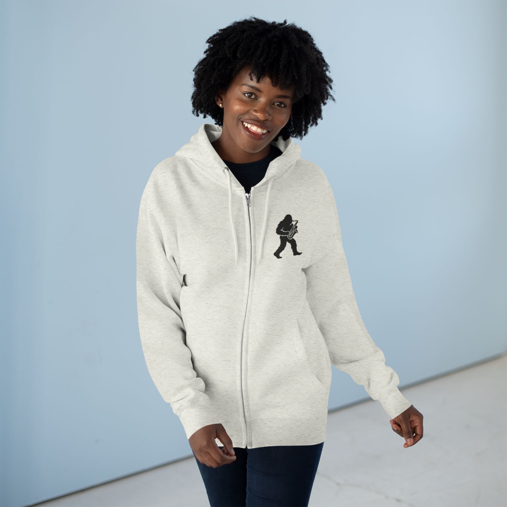 Ventana Saxsquatch Unisex - Zip Cotton Blend Fleece Hoodie