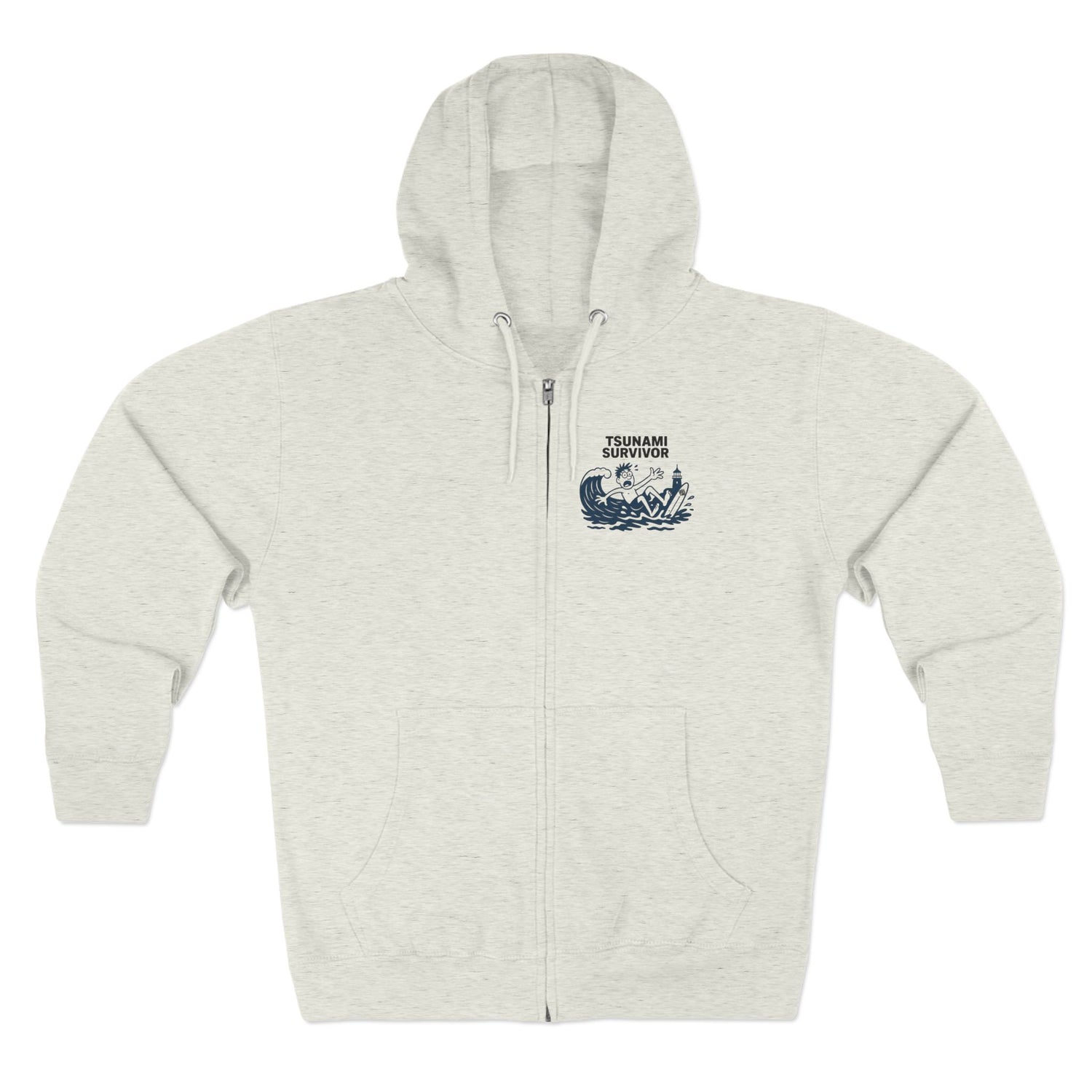 Tsunami Survivor Unisex - Zip Cotton Blend Fleece Hoodie