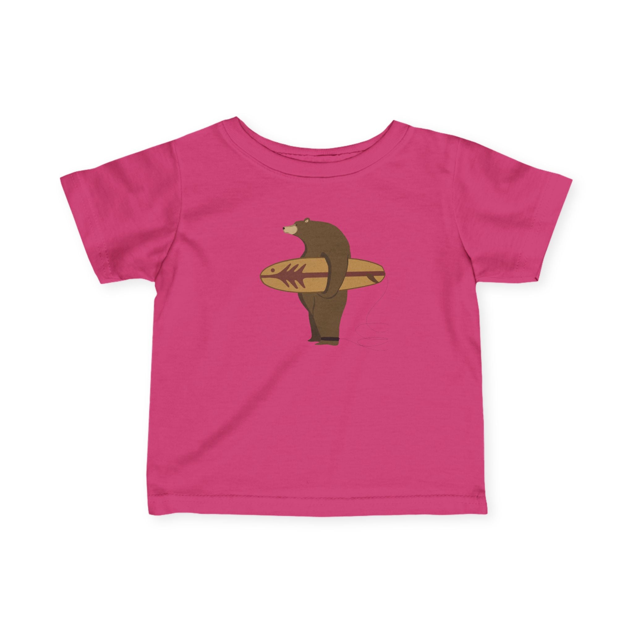 Surfing Grizzly Bear by Fabian Lavater - Infant 100% Cotton T-Shirt