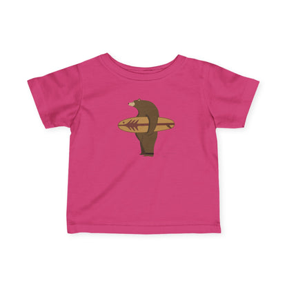 Surfing Grizzly Bear by Fabian Lavater - Infant 100% Cotton T-Shirt