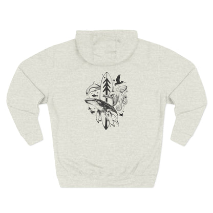 Ventana Monterey Bay by Thiago Bianchini Unisex - Pull-Over Cotton Blend Fleece Hoodie