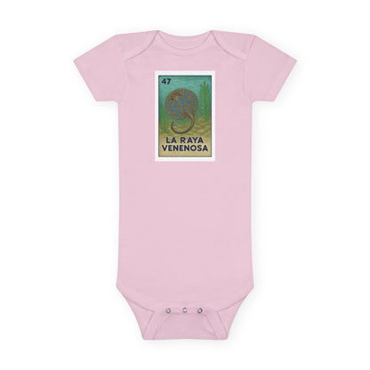 Stingray Lotería - Baby Short Sleeve 100% Cotton Onesie (La Raya Venenosa)