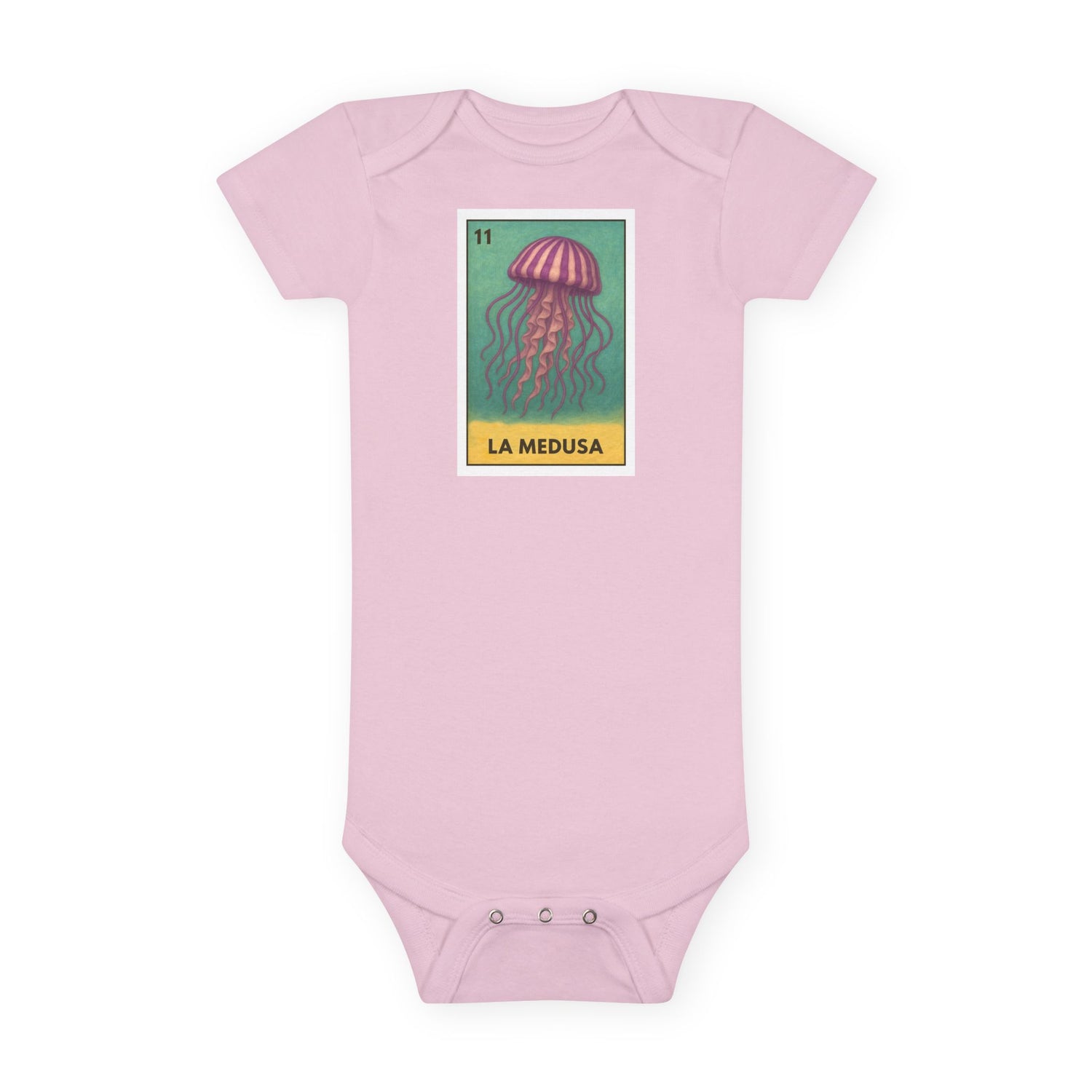 Sea Jelly Lotería - Baby Short Sleeve 100% Cotton Onesie (La Medusa)